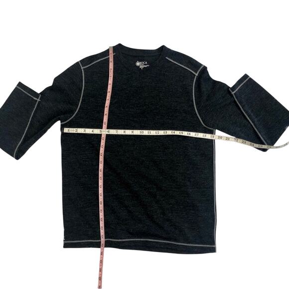 Boca Classics Reel Legends Black Long Sleeve Activewear Top White Top Stitching - Picture 11 of 16